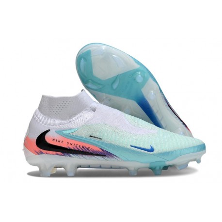 Bota De Fútbol Nike Phantom 6 High Elite Fg Azul Blanco Negro