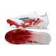 Bota de Fútbol Adidas F50 Elite Sin Cordones FG Blanco Rojo Verde