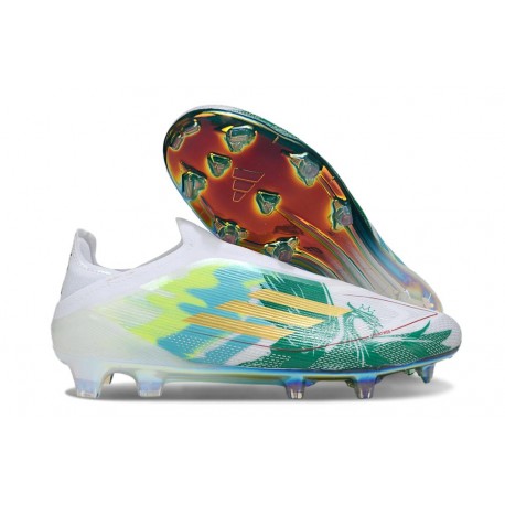 Adidas F50 Elite Laceless FG Verde Blanco Dorado