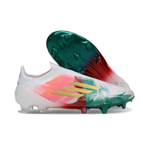 Adidas F50 Elite Laceless FG Rosa Verde Dorado