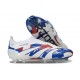 adidas Predator 25 Elite Laceless FG Blanco Azul Rojo