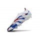 adidas Predator 25 Elite Laceless FG Blanco Azul Rojo