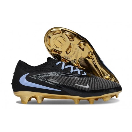 Bota de Futbol Nike Phantom 6 Low Elite FG Negro Dorado