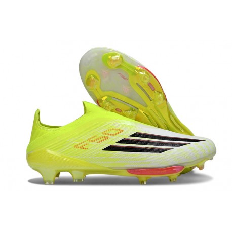 Bota Adidas F50 + Sin Cordones FG Amarillo Negro
