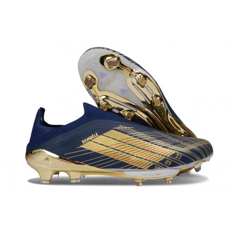 Bota Adidas F50 + Sin Cordones FG Negro Dorado