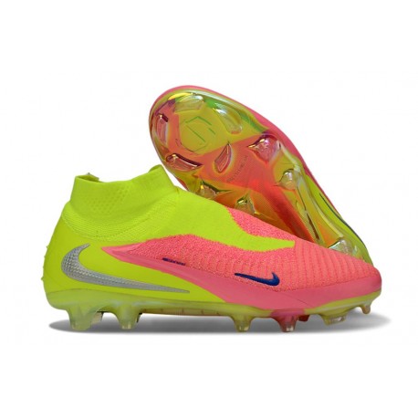 Bota De Fútbol Nike Phantom 6 High Elite Fg Rosa Amarillo