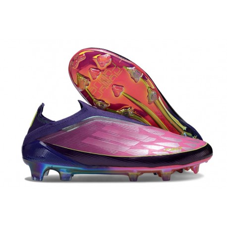 Adidas F50 Elite Laceless FG Lamine Yamal Unity Morado Ftwr Blanco Limón Lúcido 