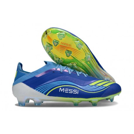 Adidas Bota F50 Elite FG X Messi Azul Royal Amarillo Solar Semi Azul Burst