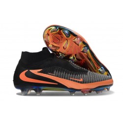 Bota De Fútbol Nike Phantom 6 High Elite Fg Negro Naranja