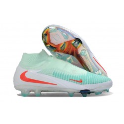 Bota De Fútbol Nike Phantom 6 High Elite Fg Pistacho Escarcha Rojo