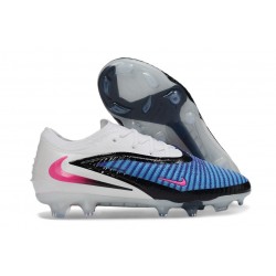 Bota de Futbol Nike Phantom 6 Low Elite FG Azul Carrera Explosión Rosa Blanco