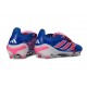 Bota adidas Predator 26 Elite Tongue FG Azul Carrera Explosión Rosa