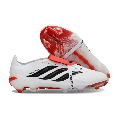 Bota adidas Predator 26 Elite Tongue FG Blanco Rojo Negro