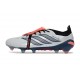 Bota adidas Predator 26 Elite Tongue FG Gris Blanco Rojo
