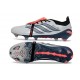 Bota adidas Predator 26 Elite Tongue FG Gris Blanco Rojo