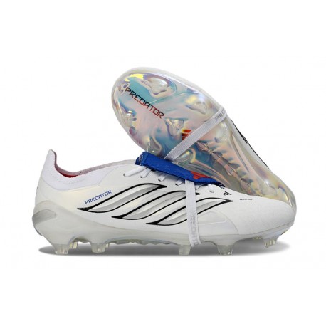 Bota adidas Predator 26 Elite Tongue FG Blanco Plateada Azul