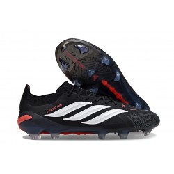 Bota adidas Predator 26 Elite Tongue FG Negro Blanco Rojo