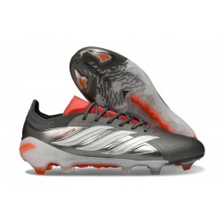 Bota adidas Predator 26 Elite FG Hierro Met. Ftwr Blanco Rojo Lúcido