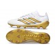 Bota adidas Predator 26 Elite L FG Blanco Dorado