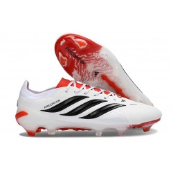 Bota adidas Predator 26 Elite FG Blanco Negro Rojo