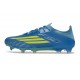 Tacos de Futbol Adidas Bota F50 Elite FG X MESSI Azul Royal Amarillo Solar Semi Azul Burst