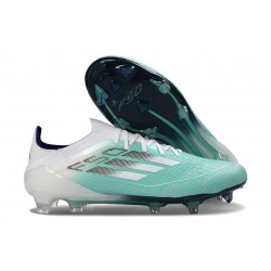 Tacos de Futbol Adidas Bota F50 Elite FG Verde Blanco Plateada