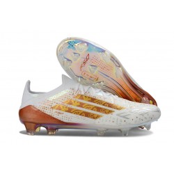 Tacos de Futbol Adidas Bota F50 Elite FG Blanco Dorado