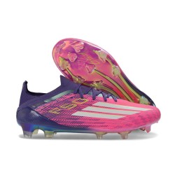 Tacos de Futbol Adidas Bota F50 Elite FG Rosa Morado Blanco