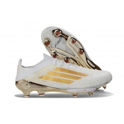 Zapatilla Adidas F50 + Elite FG Blanco Dorado