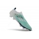 Zapatos de Fútbol Adidas F50+ Laceless FG Verde Plateada Blanco