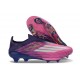 Zapatos de Fútbol Adidas F50+ Laceless FG Violeta Rosa Blanco
