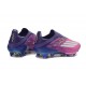 Zapatos de Fútbol Adidas F50+ Laceless FG Violeta Rosa Blanco
