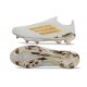 Zapatos de Fútbol Adidas F50+ Laceless FG Blanco Dorado