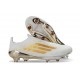 Zapatos de Fútbol Adidas F50+ Laceless FG Blanco Dorado