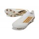 Zapatos de Fútbol Adidas F50+ Laceless FG Blanco Dorado