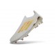 Zapatos de Fútbol Adidas F50+ Laceless FG Blanco Dorado