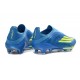 Zapatos de Fútbol Adidas F50+ Laceless FG X MESSI Azul Royal Amarillo Solar Semi Azul Burst
