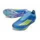 Zapatos de Fútbol Adidas F50+ Laceless FG X MESSI Azul Royal Amarillo Solar Semi Azul Burst