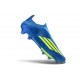 Zapatos de Fútbol Adidas F50+ Laceless FG X MESSI Azul Royal Amarillo Solar Semi Azul Burst