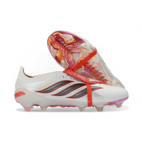 Bota adidas Predator 26 Elite Tongue FG Blanco Rojo Negro