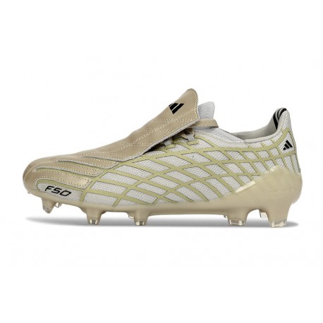 Tacos de Futbol Adidas Bota F50 Spider Elite FG Dorada Gris