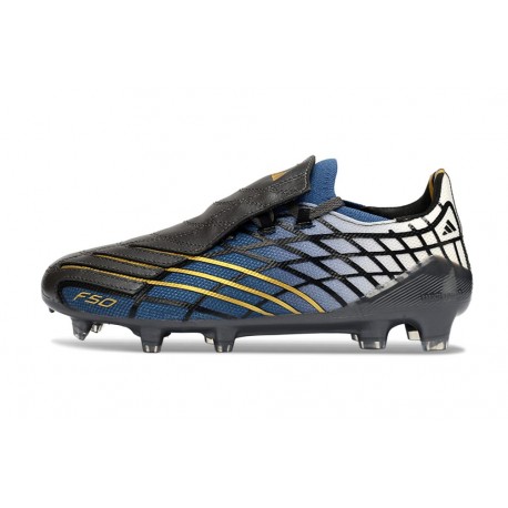 Tacos de Futbol Adidas Bota F50 Spider Elite FG Negro Azul Dorada