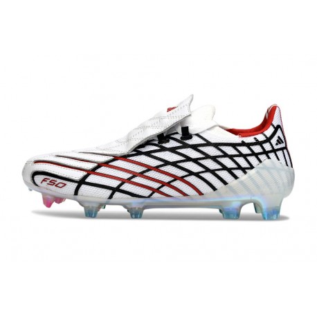 Tacos de Futbol Adidas Bota F50 Spider Elite FG Blanco Rojo Azul