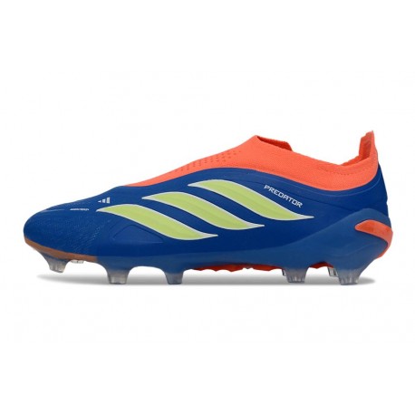 Bota adidas Predator Sin Cordones Elite FG Azul Naranja Amarillo
