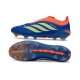 Bota adidas Predator Sin Cordones Elite FG Azul Naranja Amarillo