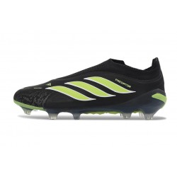 Bota adidas Predator Sin Cordones Elite FG Negro Verde