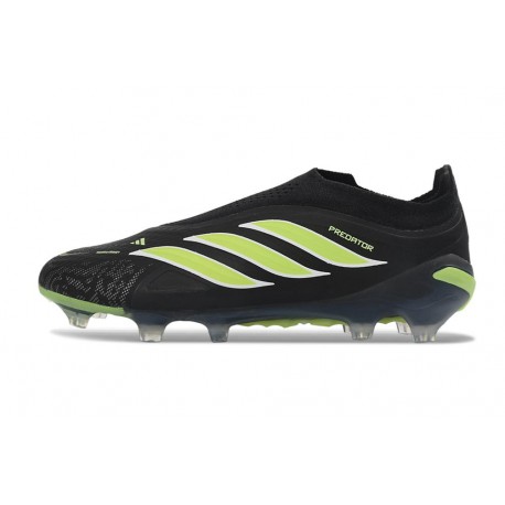Bota adidas Predator Sin Cordones Elite FG Negro Verde
