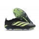 Bota adidas Predator Sin Cordones Elite FG Negro Verde