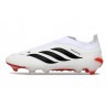 Bota adidas Predator Sin Cordones Elite FG Blanco Negro Rojo