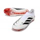 Bota adidas Predator Sin Cordones Elite FG Blanco Negro Rojo